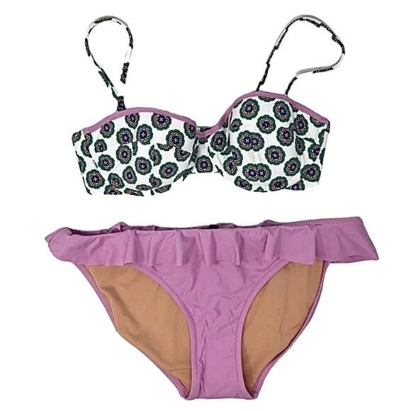 J. Crew Underwire Ruffle Hipster Bikini Size 32C Top and S Bottom NWT - Picture 5 of 6